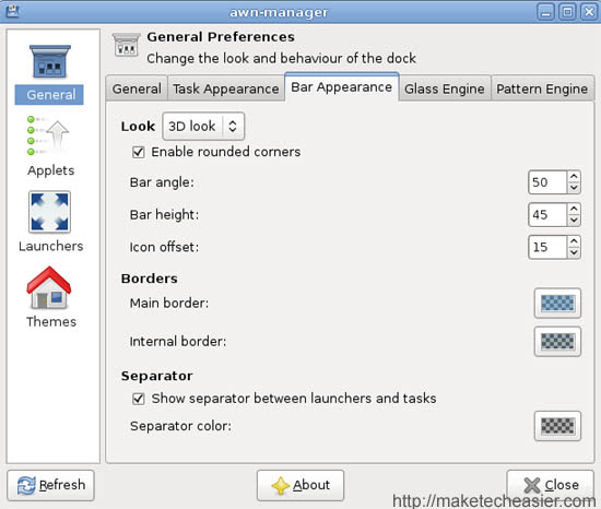 AWN bar preferences