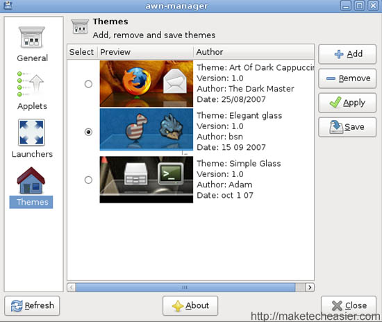AWN themes preferences