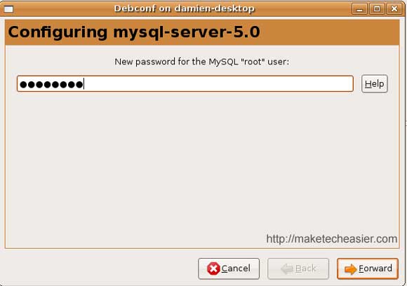 Setting mysql password