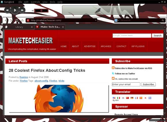 KMSM4 Feather and Web browsing on a new tab
