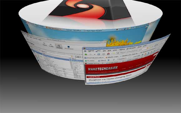 compiz-cylinder-with-3d window
