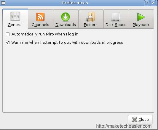 Miro Configuring: General option