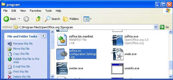 OpenOffice Windows location