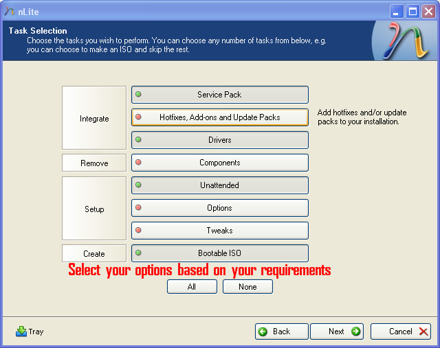 Select Options for Customization