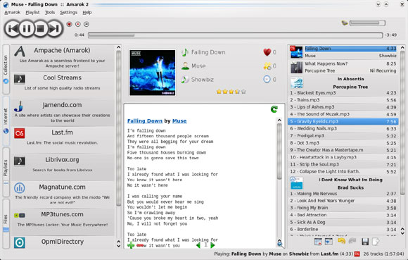 Amarok-2 user interface Amarok-2 user interface
