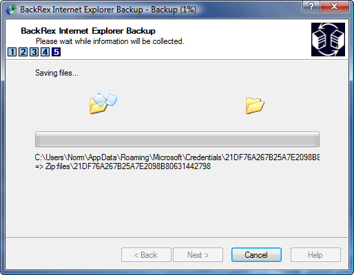 IE Backup In Progress