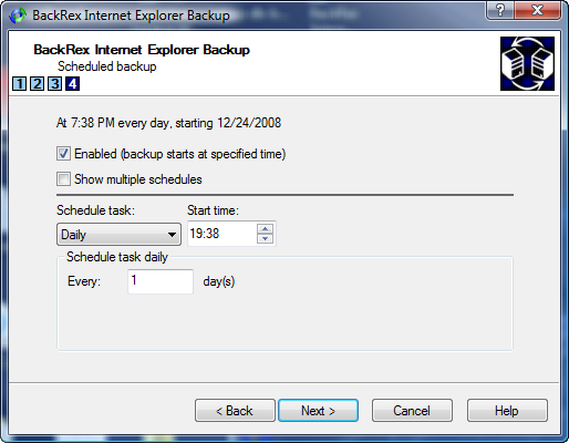 IE Backup Schedule