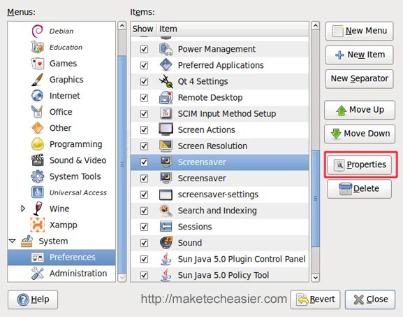 edit screensaver entry