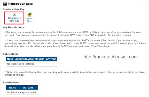 generate new ssh key