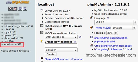 phpmyadmin-home