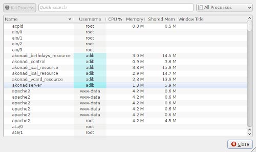 Krunner task manager