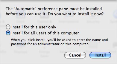 automatic install prefpane