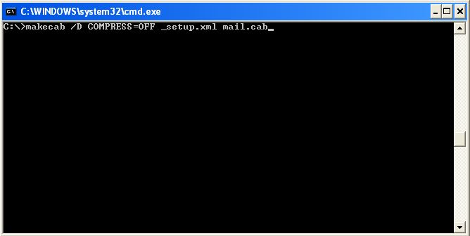 Use Command Prompt to make the CAB file