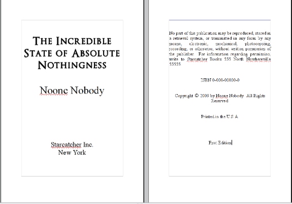 The verso will be on the left side in your book