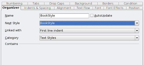 openoffice styles and formatting