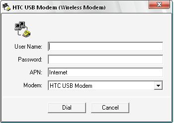 Enter username, password and APN - then connect!
