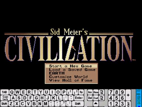 Sid Meier's Civilization running on pDOSbox 2.0