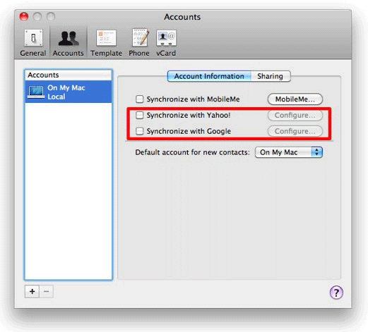 snow leopard Address Book Sync