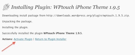 Activate WPtouch