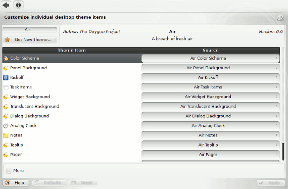 Plasma theme customization