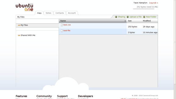 Ubuntu One web interface