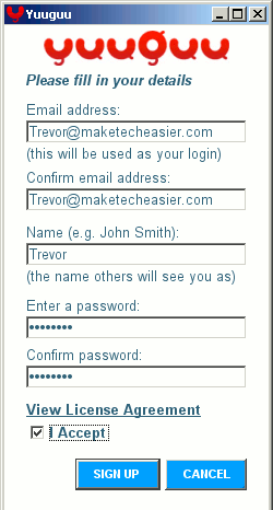 yuuguu - Sign up