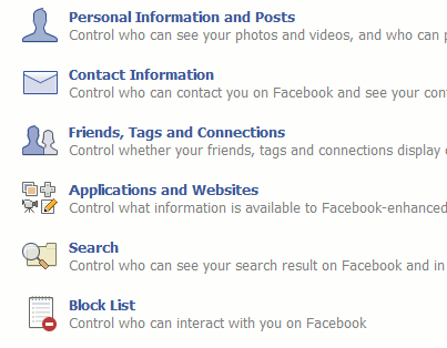 Facebook - Privacy Settings