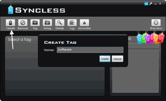 Create tags in Syncless