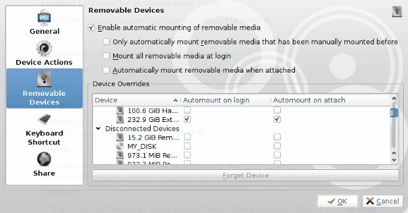 Device Notifier removable devices settings