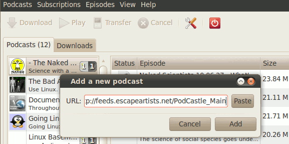 gpodder-addURL gpodder-addURL