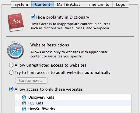 Parental Controls - Content