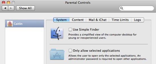 Parental Controls - System