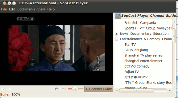 sopcast-player sopcast-player in action