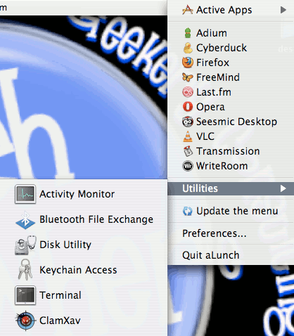 alaunch - dropdown menu