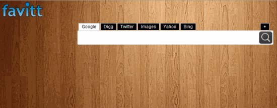 The search interface of Favitt