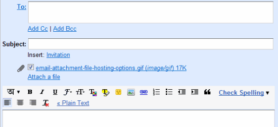 File attachment saved as Draft
