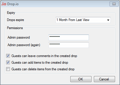 Set Administrator password for Drop.io
