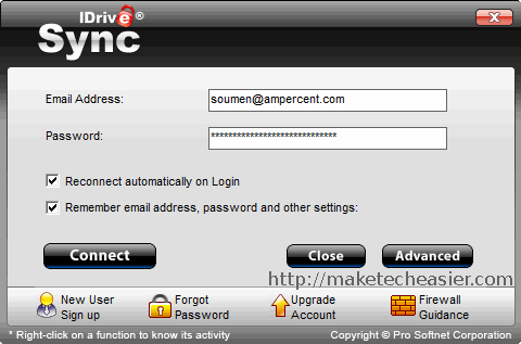 IDriveSync Login