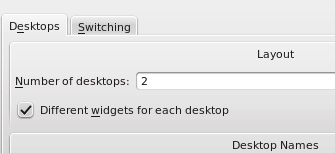 Desktop activity settings