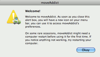 moveAddict first use
