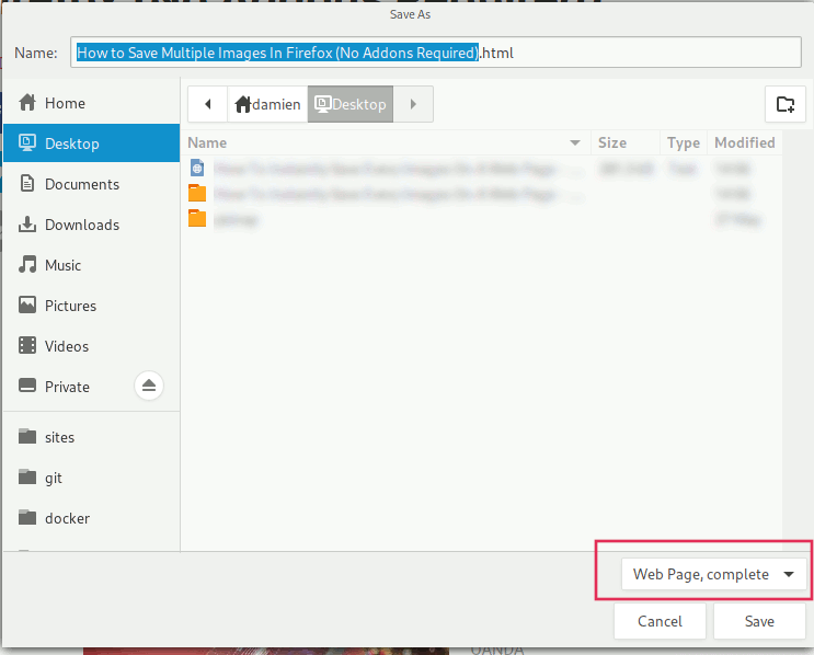 Firefox Save Complete Web Page