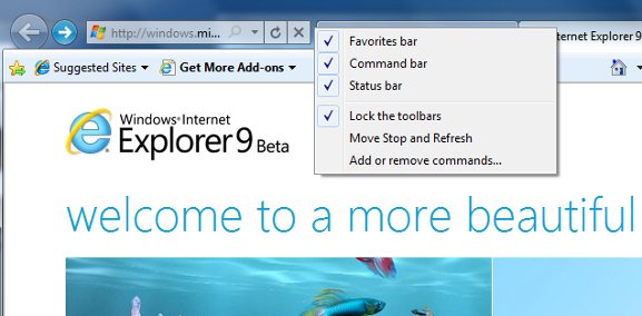 ie9 toolbars