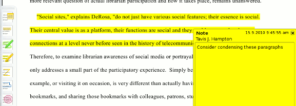 Okular highlighting and notes