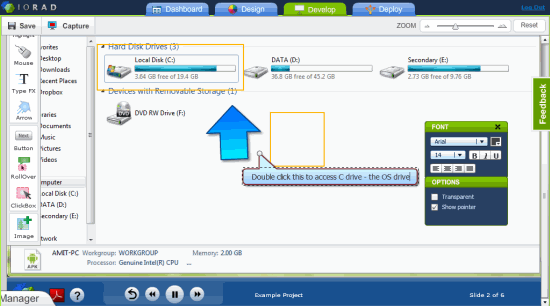 Adding Text Instructions IORAD app editor