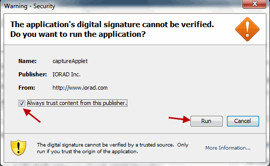 Grant the necessary permissions to IORAD Application