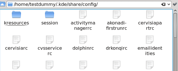KDE Config folder