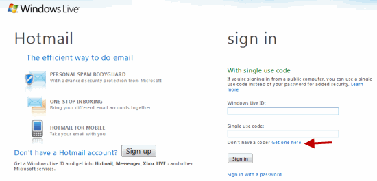 Windows Live Single Sign on code link
