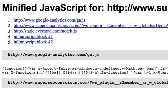 YSLow Minified JavaScript
