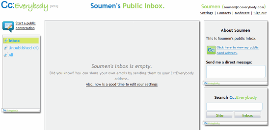 Public Email Inbox of CC everybody