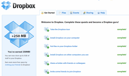Free Dropbox Storage Space